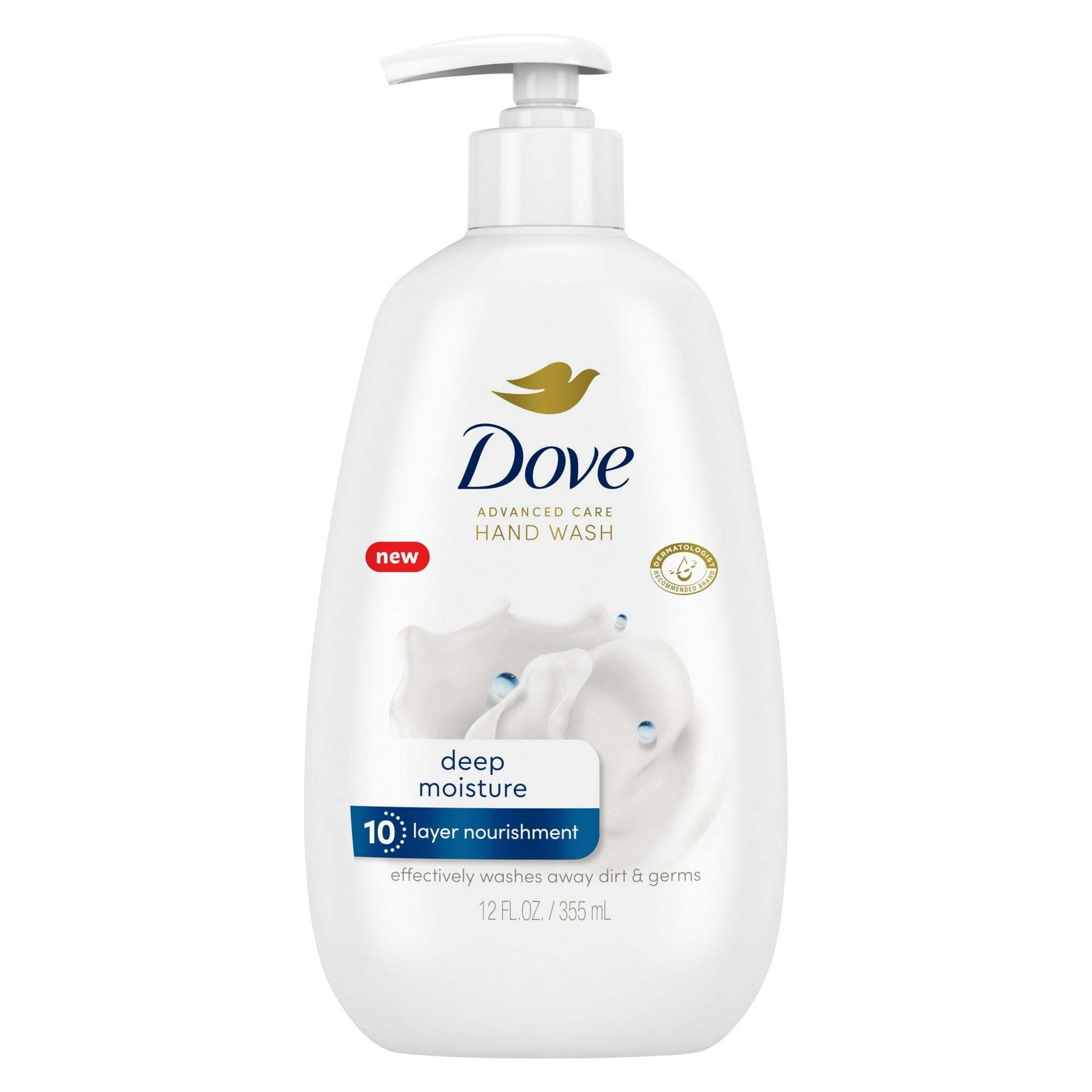 (3 pack) D ove Advanced Care Daily Use Deep Moisture Women's Hand Soap, 12 fl oz