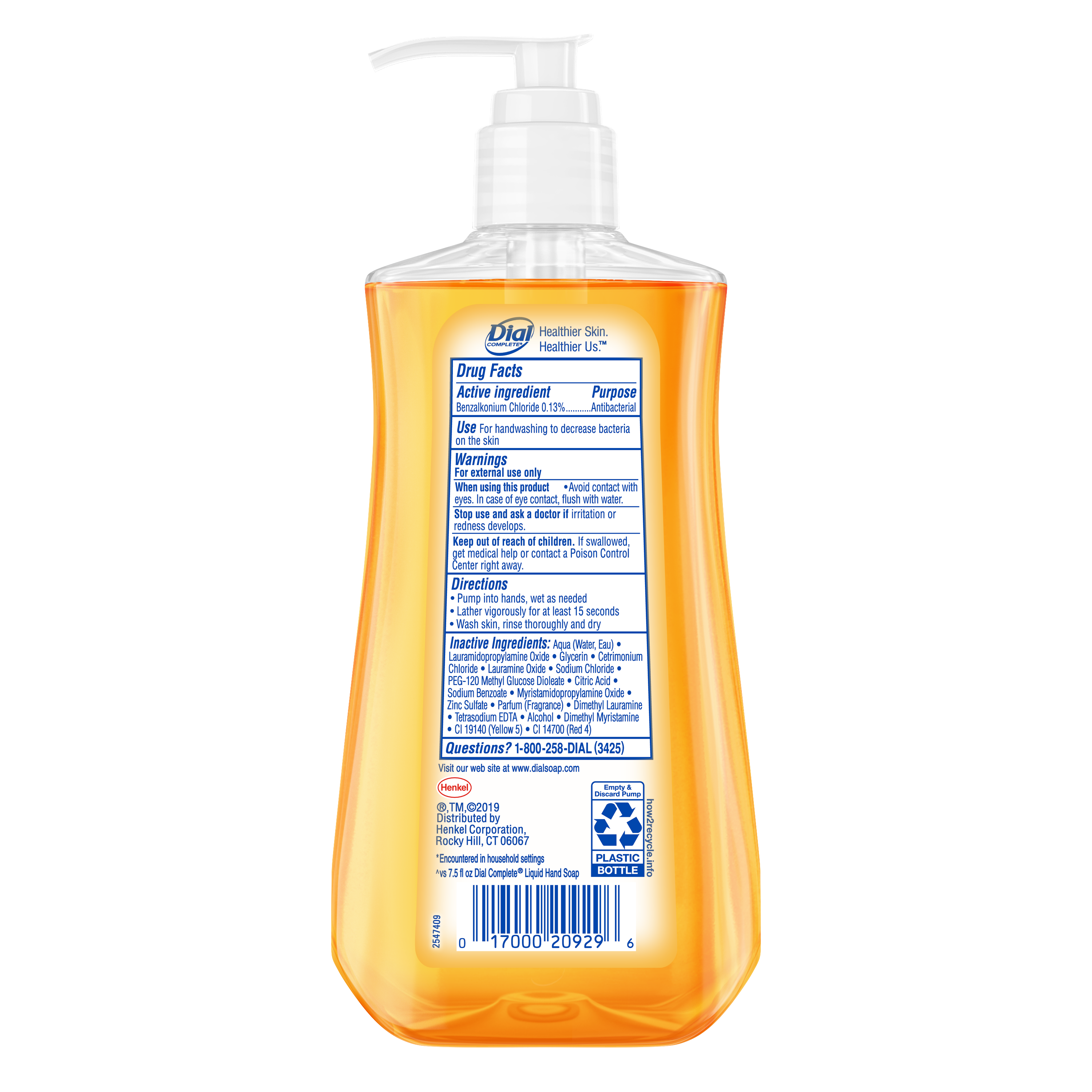 (3 pack) Dial Antibacterial Liquid Hand Soap, Gold, 11 fl oz